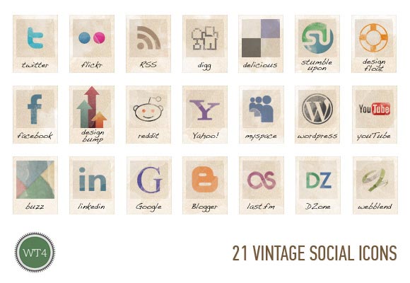 Free Social Vintage Icons