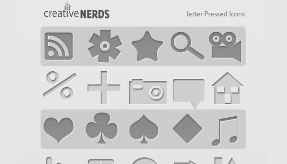 Letter Pressed Icons