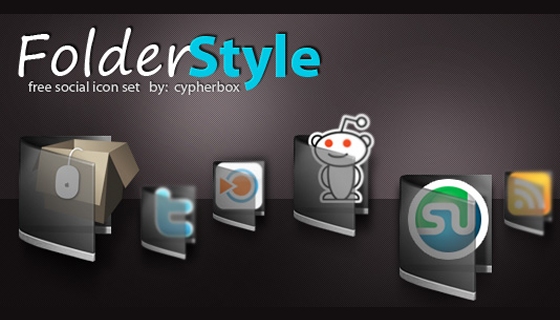 Folder Style Social Icons