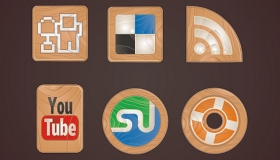 Social Icons Made of Wood