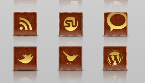 Leather Social Icons