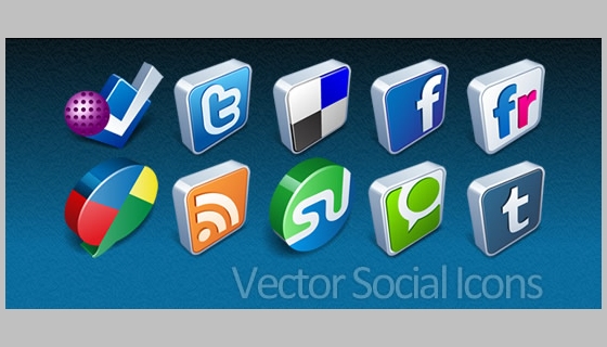 Vector 3D Social Icons