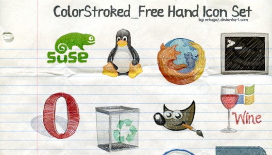 Freehand Color Stroked Icons
