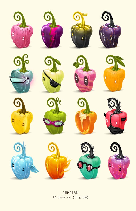 Peppers Icons by Kluke