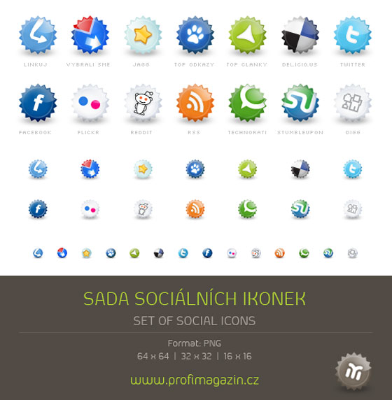 Set of social icons by Tydlinka