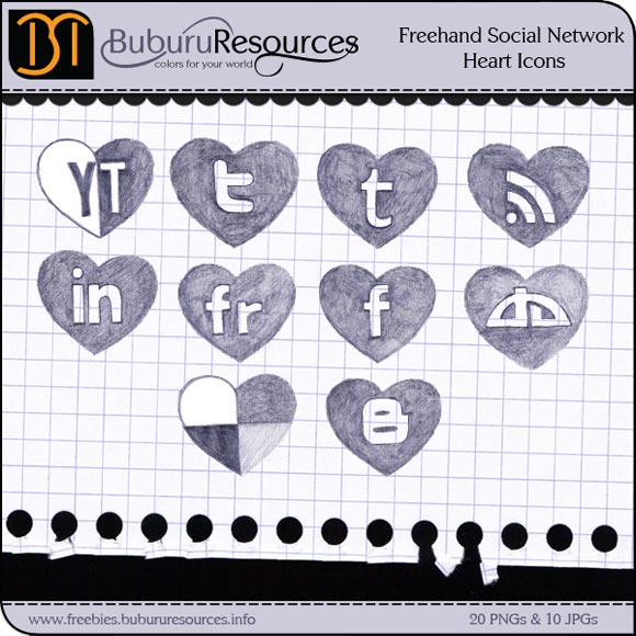 Freehand Social Network Icons