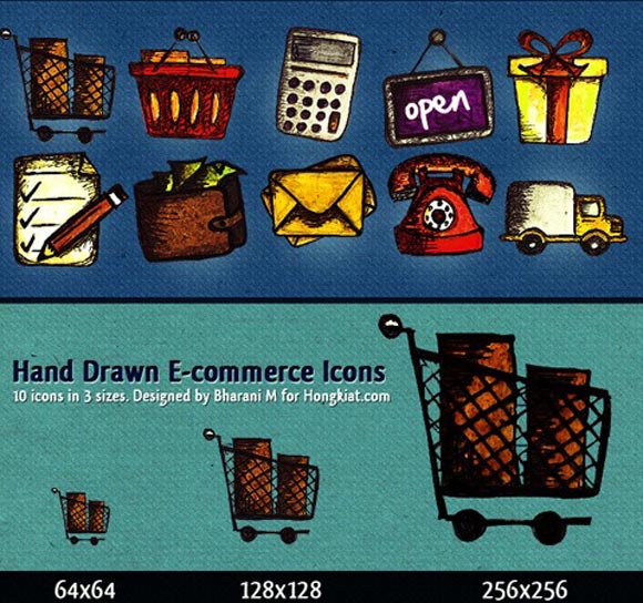 Hand-drawn E-Commerce Icon Set