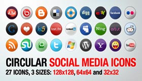27 Circular Social Media Icons