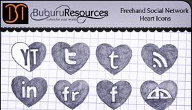 Freehand Social Network Icons