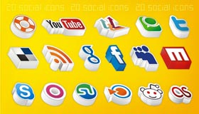 20 Amazing 3D Social Icons