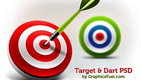 3D Target & Dart Icons